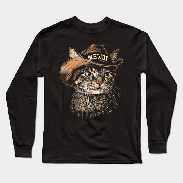 Cat Cowboy Expedition Paw Long Sleeve T-Shirt by RazonxX